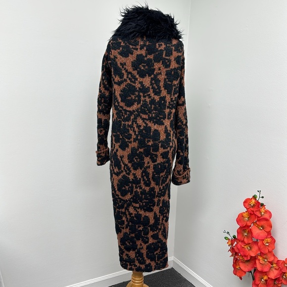 Anthropologie Black and Brown Faux Fur Maxi Sweater - Picture 4 of 7